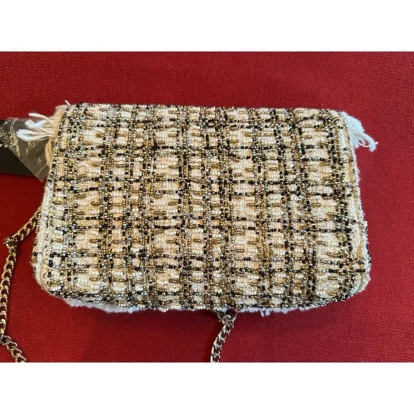Zara Tweed Fringe Shoulder Bag, NWT - Picture 3 of 12